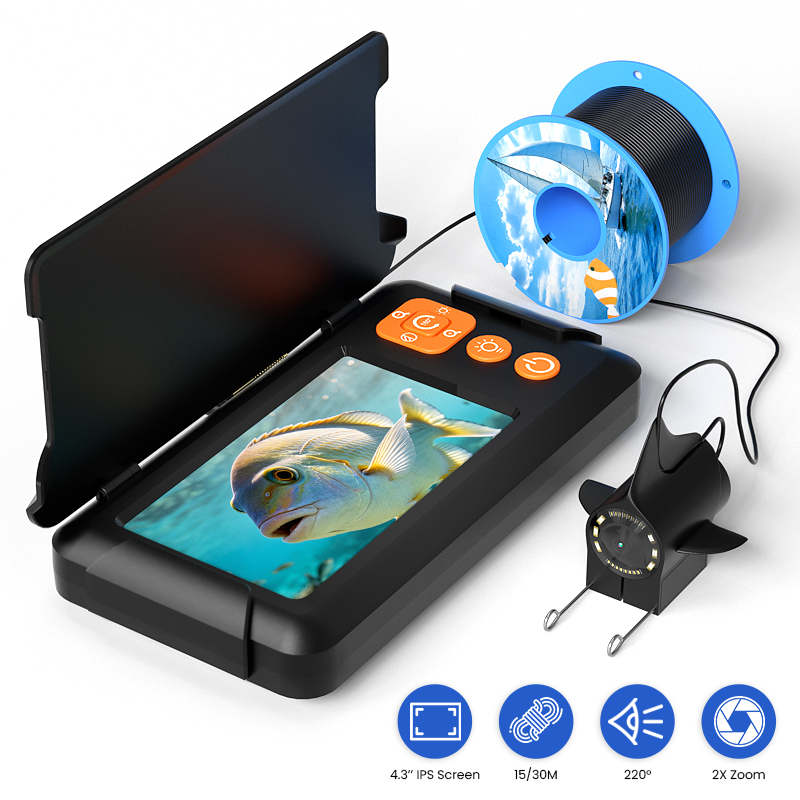 Fish Finder Portable - 휴대용 어군탐지기(브래킷 포함), 4.3인치 화면의 시각적