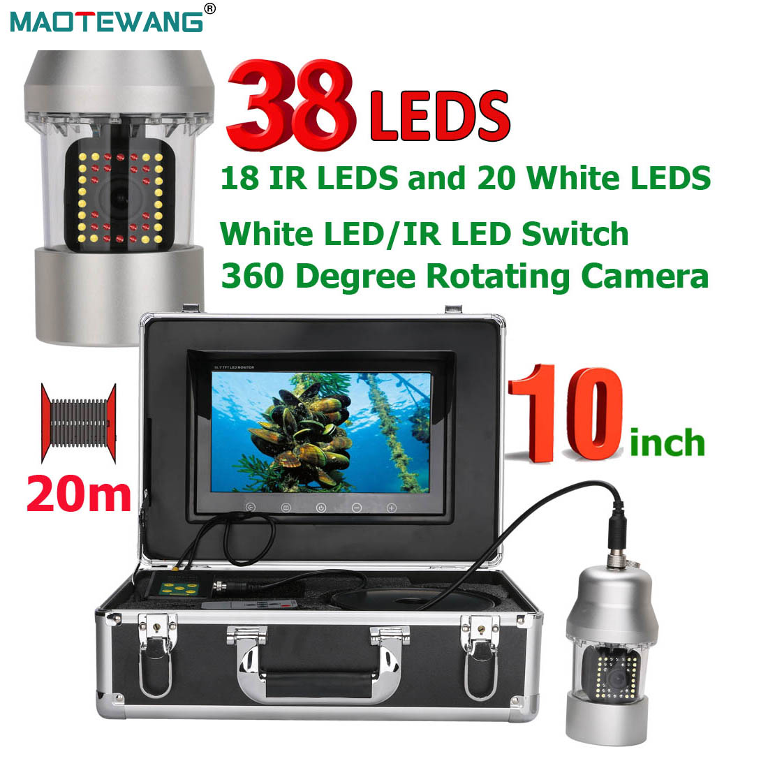 MAOTEWANG 수중 낚시 비디오 카메라 10 인치  - Fish Finder Cable 리뷰 및 가격